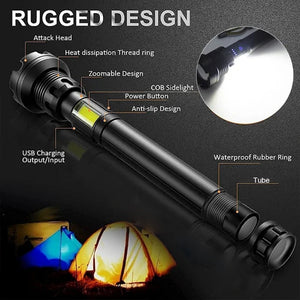 🔥Hot SALE🔥LED Rechargeable Tactical Laser Flashlight(Free Shipping)