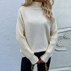 Loose Solid Color Turtleneck Sweater