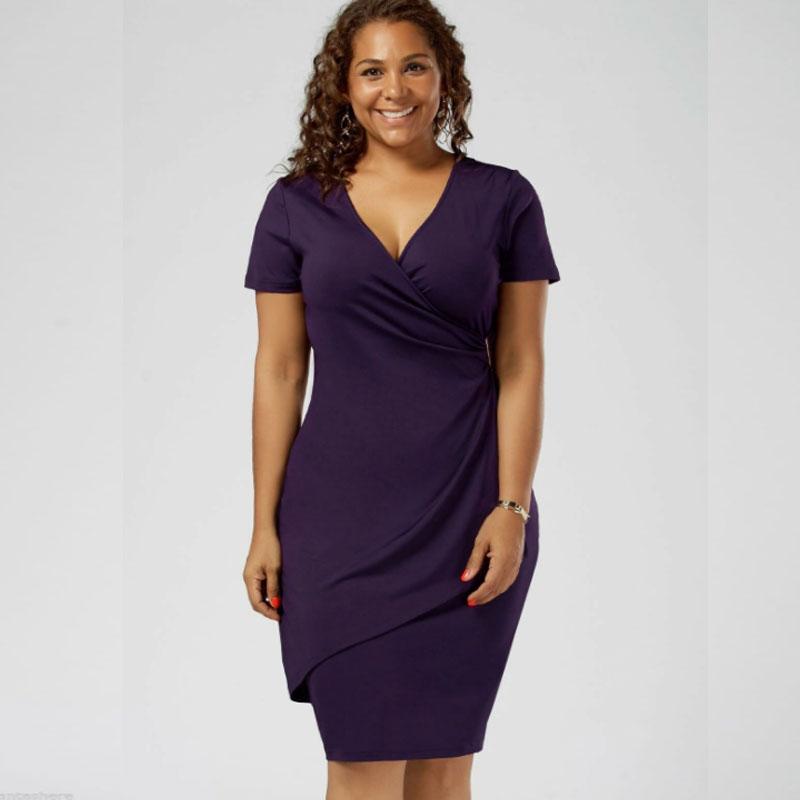 Plus Size V-Neck Sexy Dress