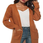 Knitted Acrylic Casual Solid Quilted Coat