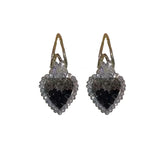 Super Sparkle Vintage Style Zirconia Heart Stud Earrings