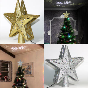 3D Hollow Gold Star Christmas Tree Topper