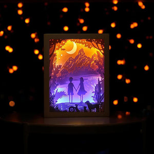 3D Light and Shadow Night Lamp Paper Carving Art