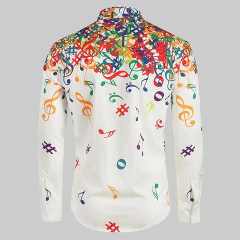 Colorful Music Notes Men's Shirt