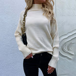 Loose Solid Color Turtleneck Sweater