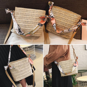 Scarf Daily Rattan Bag Shoulder Bag