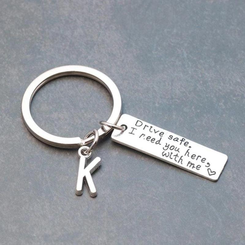 Fashion Keyring Gifts Engraved Drive Safe Keychain