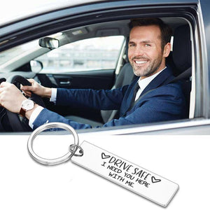 Fashion Keyring Gifts Engraved Drive Safe Keychain