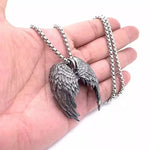 Vintage Stainless Steel Angel Wings Pendant