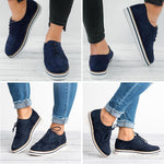 Women's flat suede casual shoes round toe