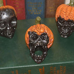 Handmade Evil Pumpkin Skull Halloween Resin Ornament