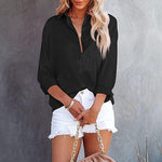 Women's Satin Silk Long Sleeve Shirt