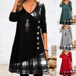 Long-sleeve Patchwork Dress