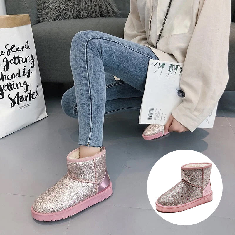 Women's Sequined Snow Boots