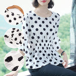 Elegant Flounce Dot Chiffon Top