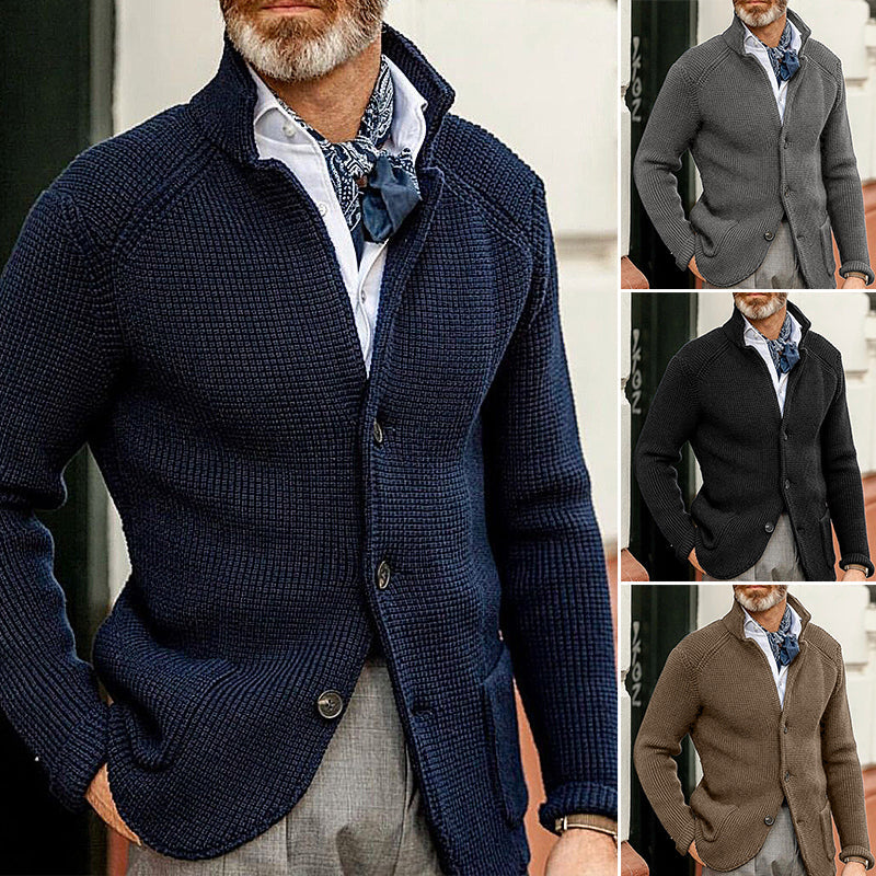 Men's Stand Collar Knitted Coat