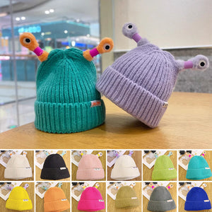 🐸Winter Parent-Child Cute Glowing Little Monster Knit Hat