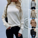 Loose Solid Color Turtleneck Sweater