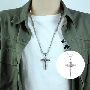 Handmade Silver Jesus Crucifix Necklace