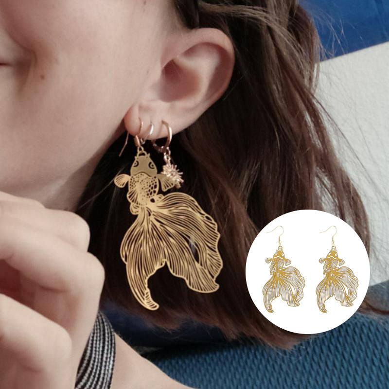 Gold Koi Fish Earrings