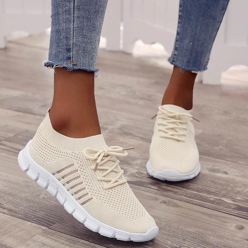 Women Walking Mesh Lace Up Casual Breathable Sneakers