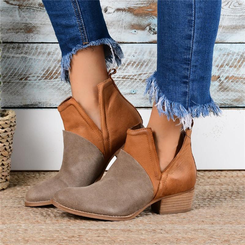 Women Patchwork Ankle Boots