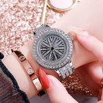 Ladies Rotating Dial Shiny Zircon Watch