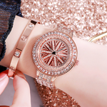 Ladies Rotating Dial Shiny Zircon Watch