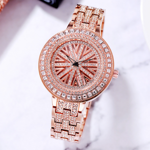 Ladies Rotating Dial Shiny Zircon Watch