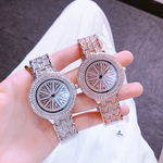 Ladies Rotating Dial Shiny Zircon Watch