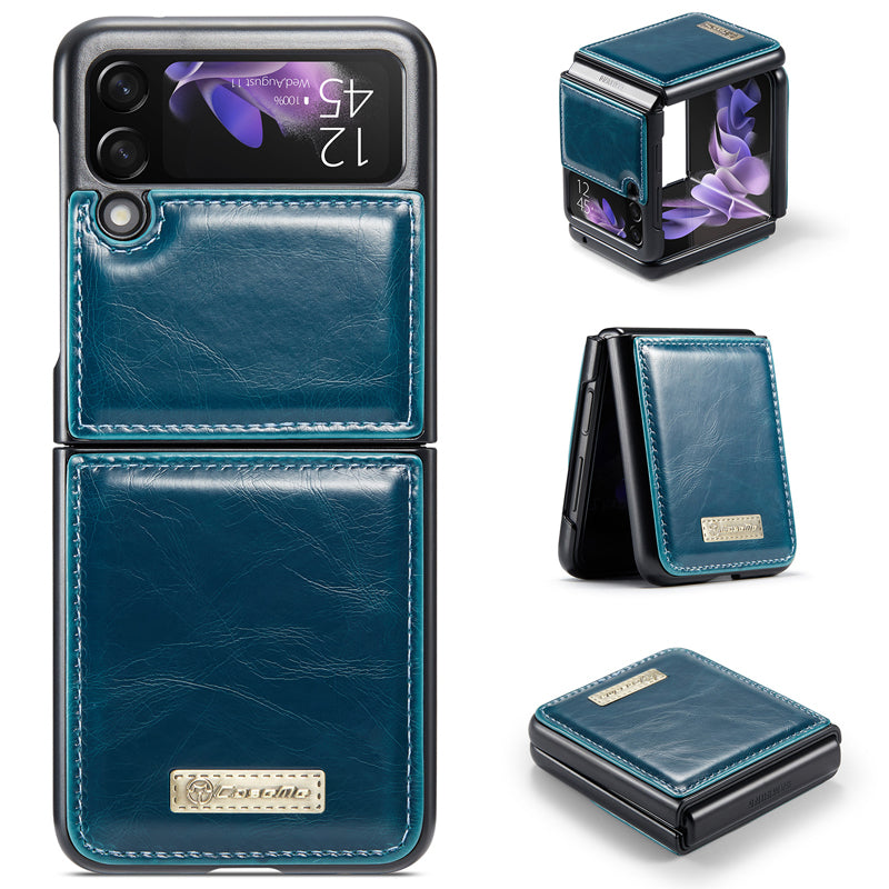 Luxury Genuine Leather Flip Case For Samsung Z Flip3 5G