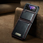 Luxury Genuine Leather Flip Case For Samsung Z Flip3 5G