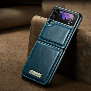 Luxury Genuine Leather Flip Case For Samsung Z Flip3 5G