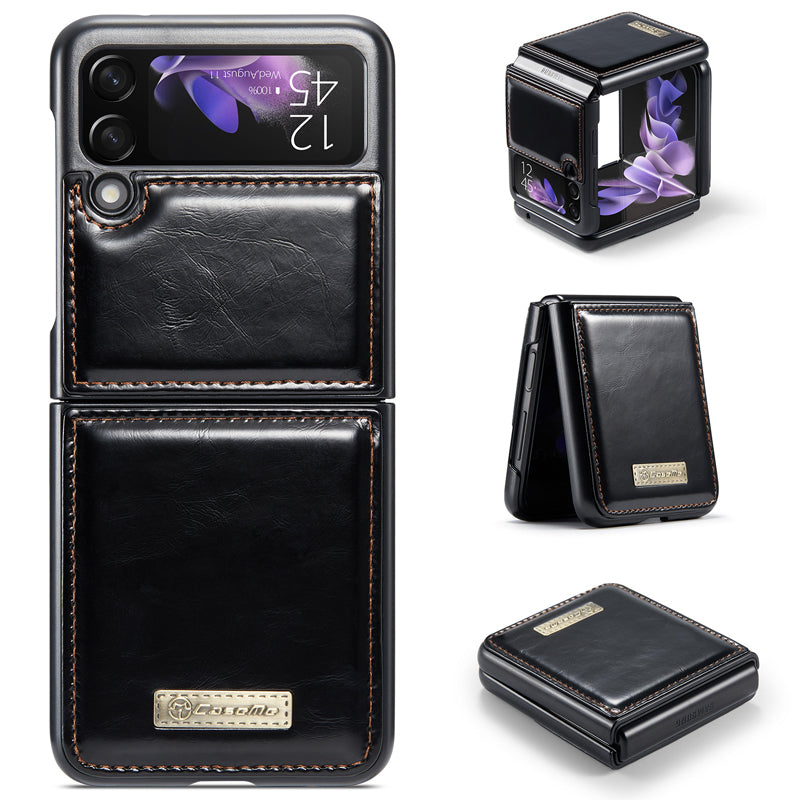 Luxury Genuine Leather Flip Case For Samsung Z Flip3 5G