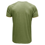 Men Henley Collar Summer T-shirt