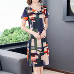 Mid-long Elegant Slimming Short Sleeve Stylish Dress