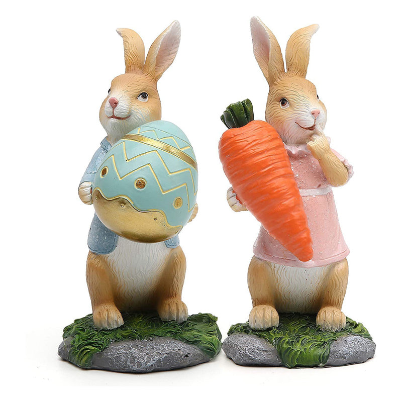 Polyresin Bunny with Carrot Decorations