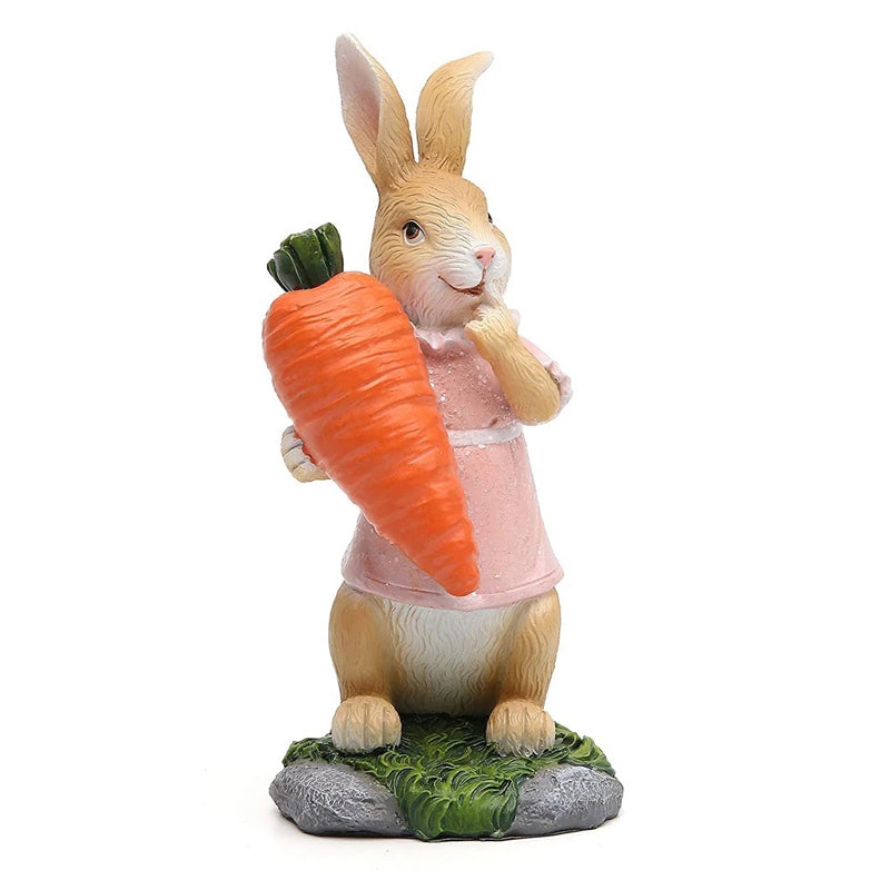 Polyresin Bunny with Carrot Decorations