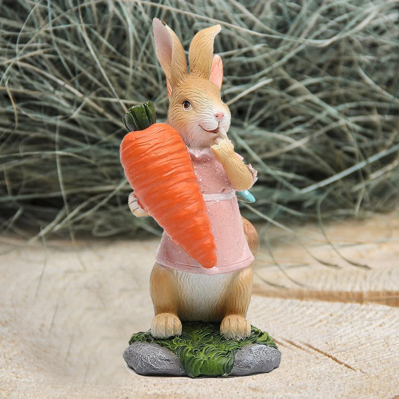 Polyresin Bunny with Carrot Decorations