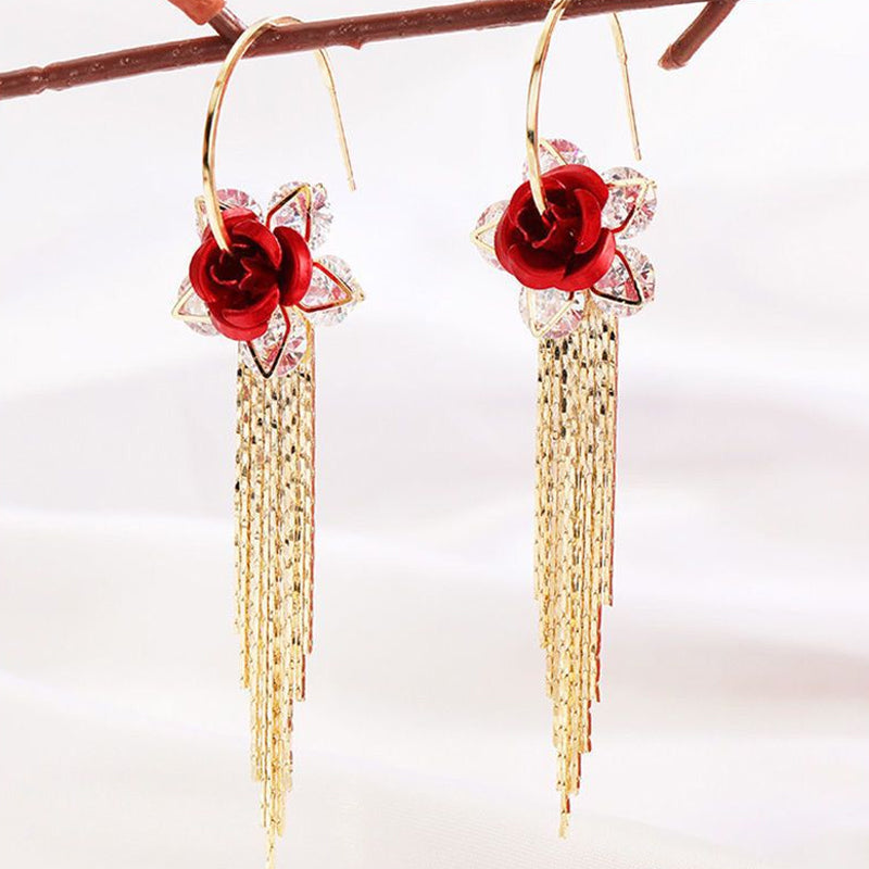 Rose Fringe Earrings