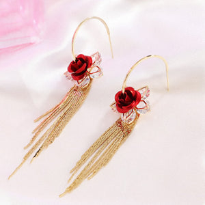 Rose Fringe Earrings