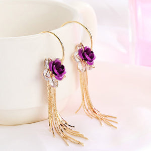 Rose Fringe Earrings