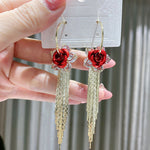 Rose Fringe Earrings