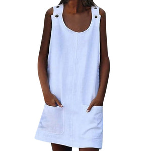 Strap Cotton and Linen Dress