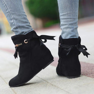 Women Wedges Winter Zipper Casual Boots