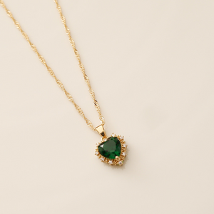 Zircon Heart Necklace Full of Diamonds