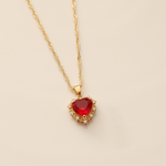 Zircon Heart Necklace Full of Diamonds