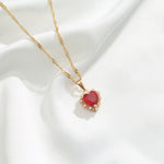 Zircon Heart Necklace Full of Diamonds