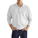 Men's Casual Loose Lapel Long Sleeve Polo Shirt