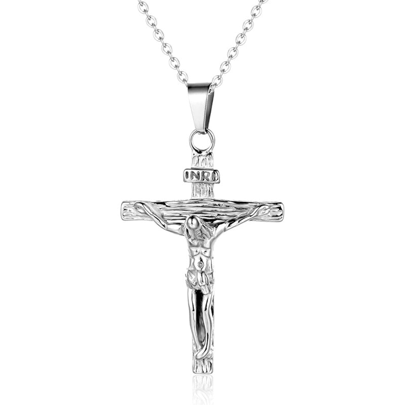 Handmade Silver Jesus Crucifix Necklace